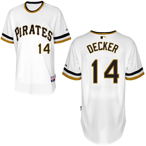 Jaff Decker #14 MLB Jersey-Pittsburgh Pirates Men's Authentic Alternate White Cool Base Baseball Jersey